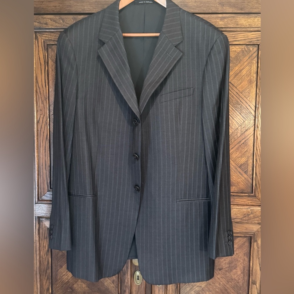 Men's Gray Pinstripe Blazer Suite